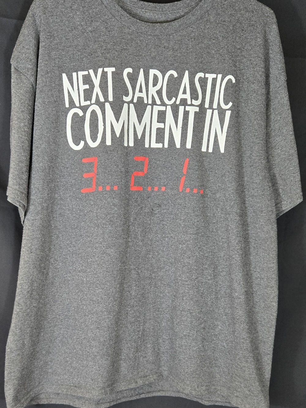 Men's Gray Short-Sleeve Graphic Tee - 'Next Sarcastic Comment In' #376